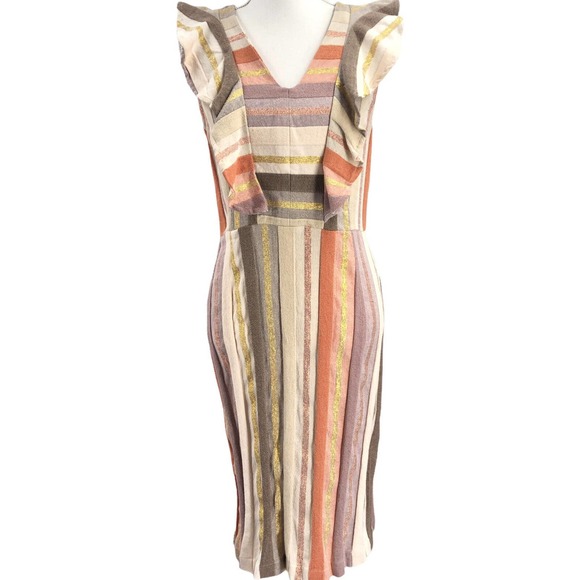 Ace & Jig X Barneys New York NEW Womens Size Medium Magdelena Dress Striped Midi - Picture 2 of 12